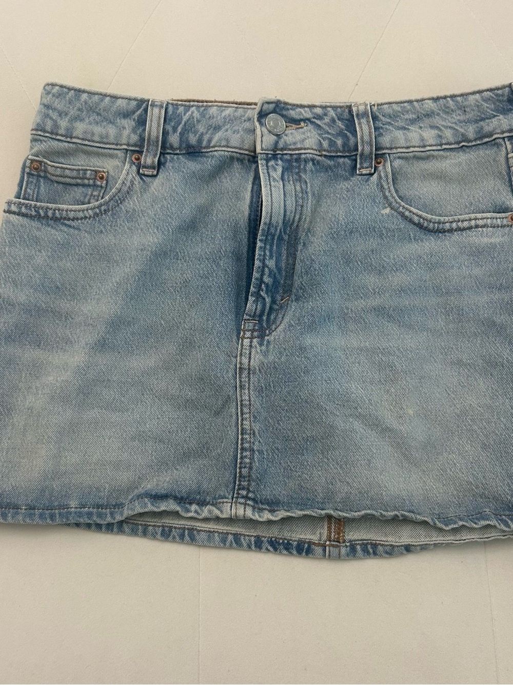 PacSun Light Wash Denim Mini Skirt